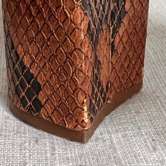 H&M Ankle Boots Chunky Snakeskin Print Block Heel Side Zip Height Size 8 1/2 - Picture 11 of 11